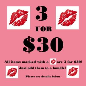 💋💋💋All items marked with 💋 are 3 for $30!